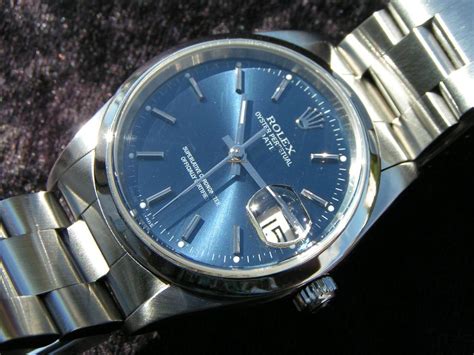 Rolex Date 15200 from 2003 Steel 34mm blaues Zifferblatt blue 